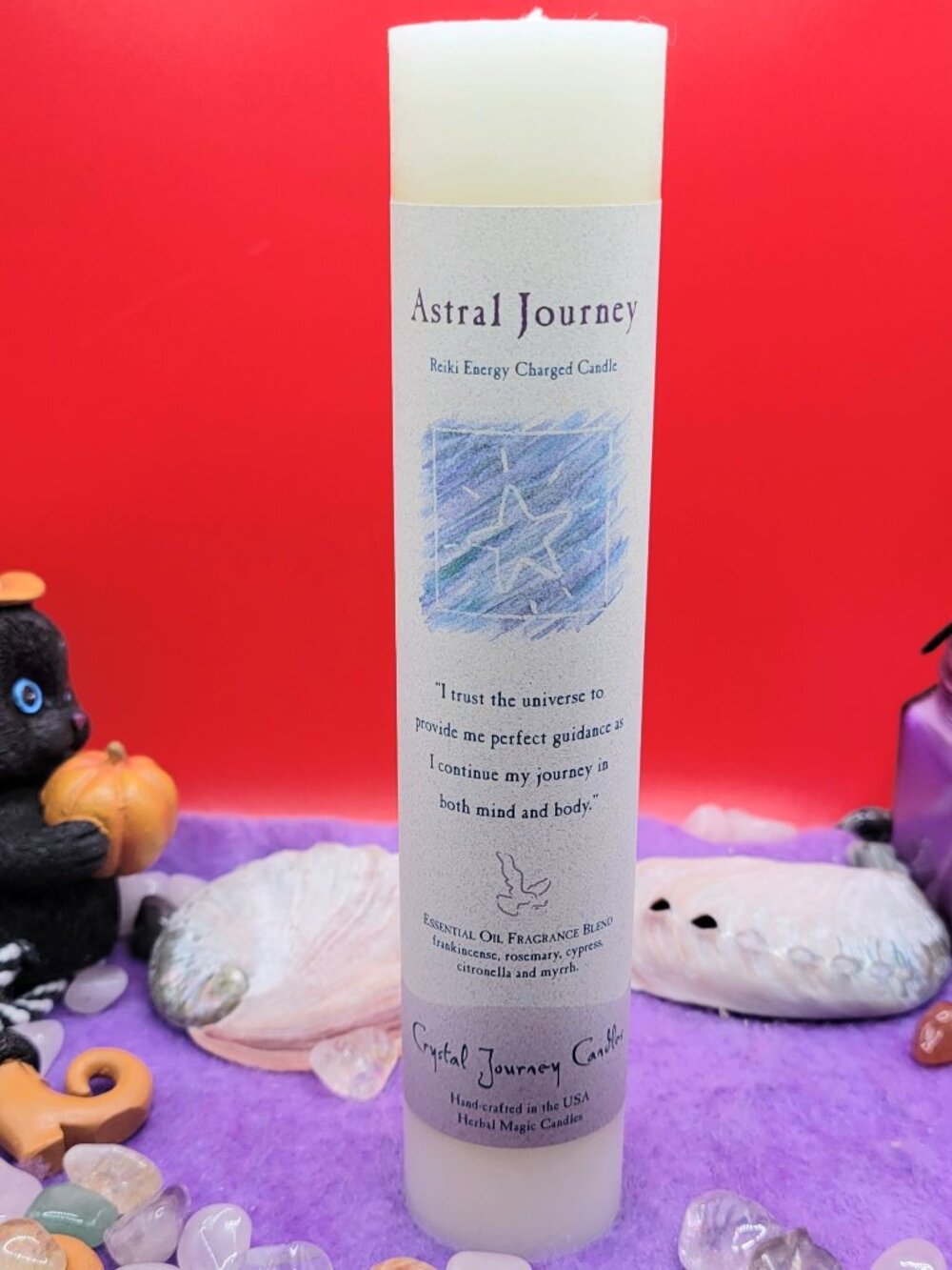 Astral Journey Reiki Scented Pillar Candle - Picture 3 of 4